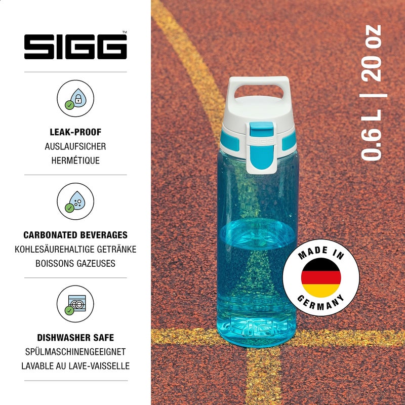 Sigg - Tritan Sports Water Bottle - Total Color Turquoise - Leakproof - Featherweight and Shatter-Proof Tritan Plastic - Dishwasher Safe - BPA Free - 20 Oz - Image 2